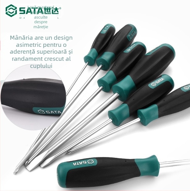 Shida șurubelniță cu cap plat, oțel crom-vanadiu, magnetică, neizolată