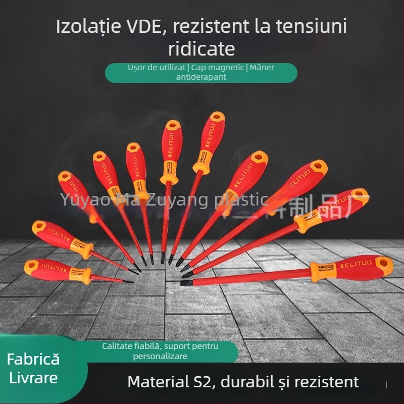 Set de șurubelnițe izolate VDE – Philips și șurubelniță cu cap plat, vârfuri magnetice, oțel S2
