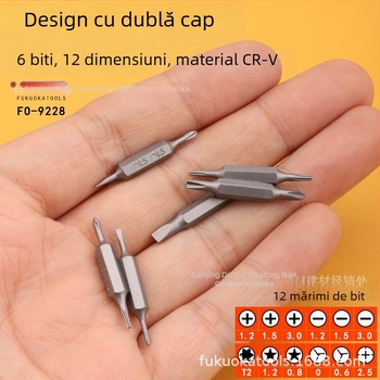 Șurubelniță stil pix, cu vârfuri interschimbabile (cruce și plat), din oțel CR-V, magnetică, neizolată, aproximativ 0,05 kg