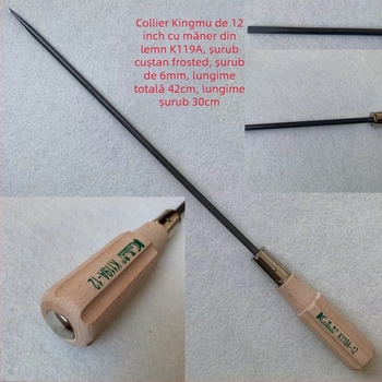 Șurubelniță cu mâner din lemn, oțel de unelte S2, magnetic, cap plat, K118A/K119A, 150 g