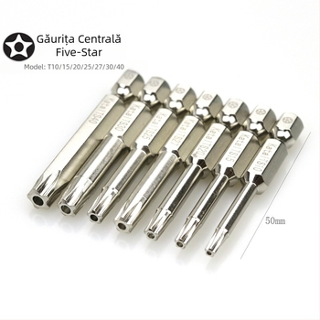 Set Torx cu 7 piese, cuplaj de 1/4 inch, magnetic, oțel S2, Katar/Qida