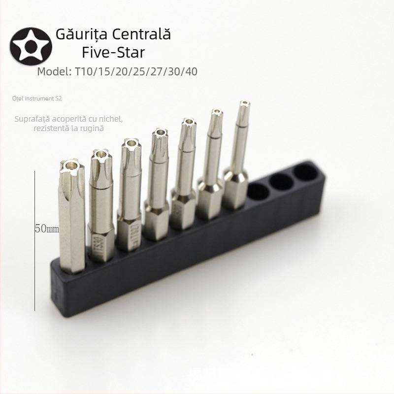 Set Torx cu 7 piese, cuplaj de 1/4 inch, magnetic, oțel S2, Katar/Qida