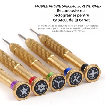 Şurubelniţă de precizie cu cap schimbabil, din oţel aliaj S2, pentru reparatii telefoane Apple şi Android (Magnetic, Neizolat, Greutate 0.045)