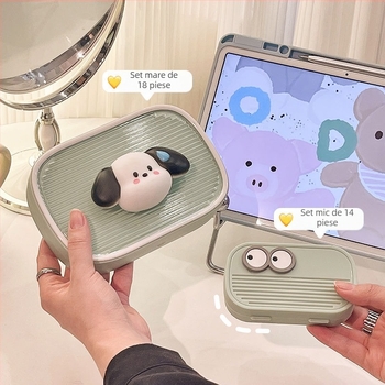 Set de unghii din oțel inoxidabil, stil portabil de buzunar, design simplu, ilustrație cartoon