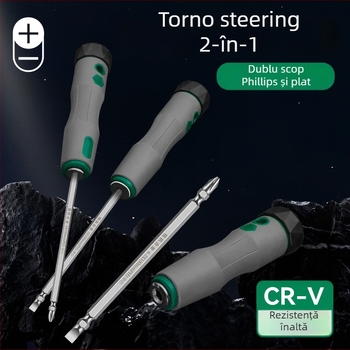 Șurubelniță duală cu cap cruci și plat, izolată, oțel CR-V, mâner TPR, nemagnetic