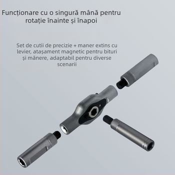 Set șurubelnițe cu clichet 42 în 1 — lamă din oțel CR-V, cuplu maxim 100 N·m, magnetic, neizolat