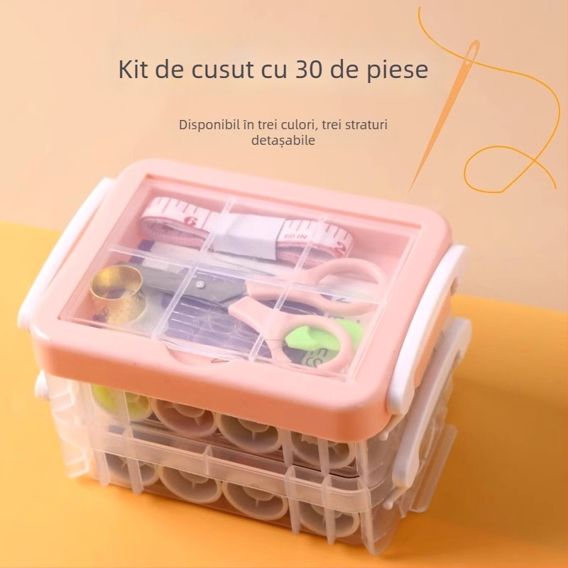 Set portabil pentru ace și ață – trusă de cusut multifuncțională, organizator de depozitare