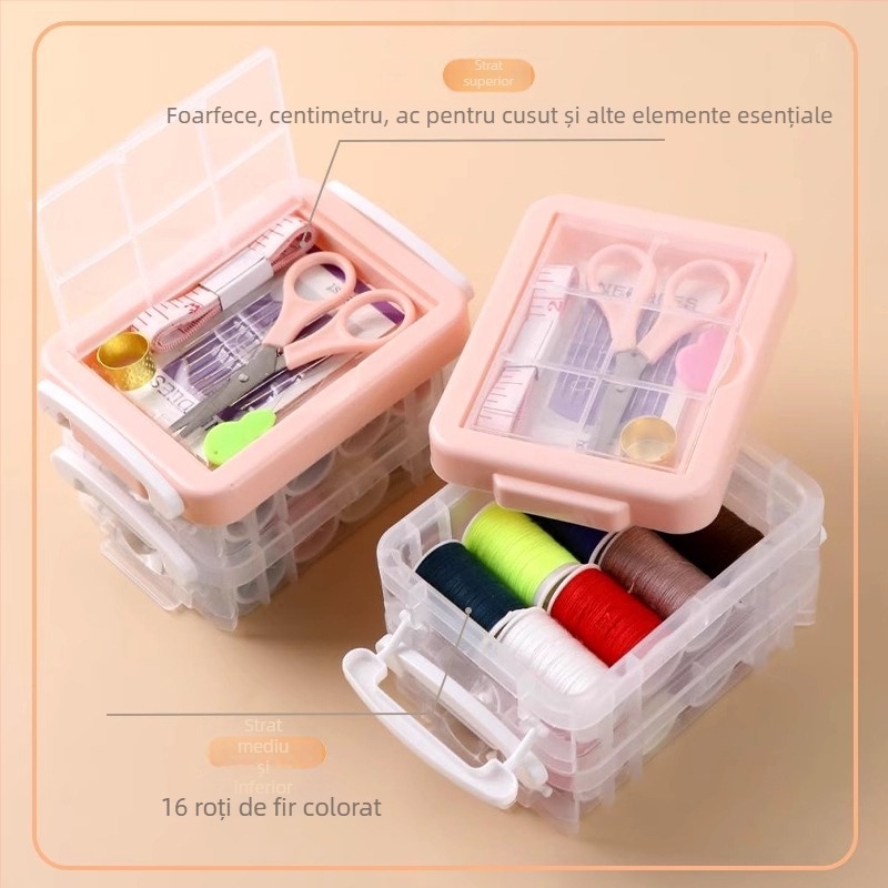 Set portabil pentru ace și ață – trusă de cusut multifuncțională, organizator de depozitare
