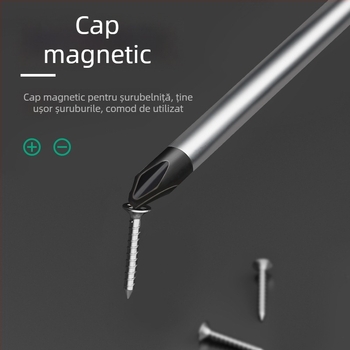 xTuosen Șurubelniță magnetică din oțel cu carbon, mâner cauciucat — neizolată