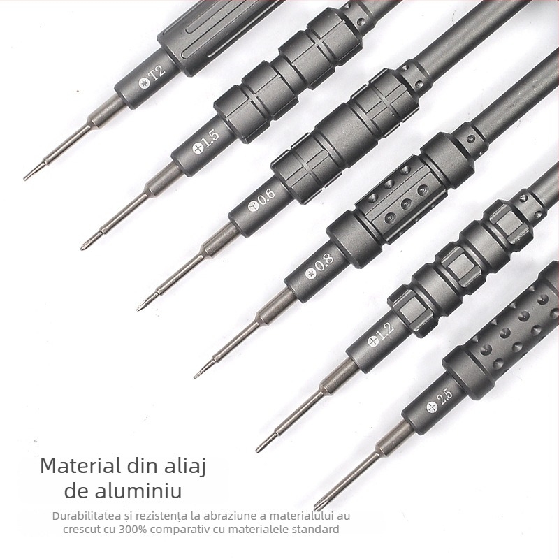 Set de șurubelnițe pentru reparatii electronice cu biti Cr-V, nemagnetice, potrivit pentru telefoane mobile și laptopuri