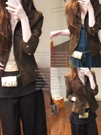 Sacou dama cu rever, nasturi pe un rând, poliester, culoare uni, fără cute