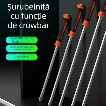 Șurubelniță cu cap plat, oțel carbon, mâner TPR, fără izolație, ne-magnetic, greutate 1, tip cap șurub: plat
