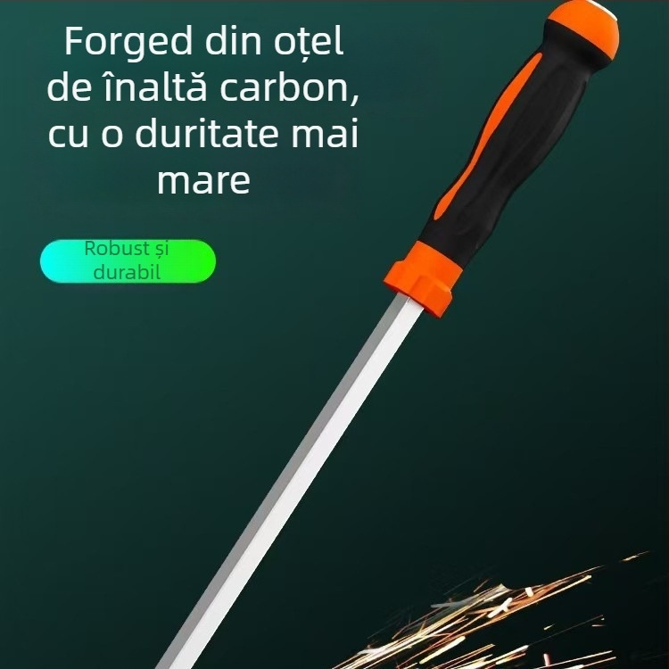 Șurubelniță cu cap plat, oțel carbon, mâner TPR, fără izolație, ne-magnetic, greutate 1, tip cap șurub: plat