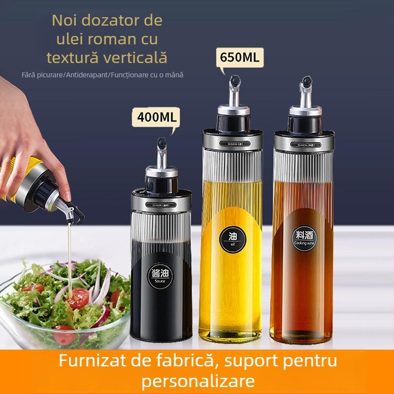 Recipient de ulei din sticlă, stil modern minimalist, fără funcții suplimentare (Sticlă; Stil modern minimalist; Fără funcții suplimentare; Produs de calitate superioară)