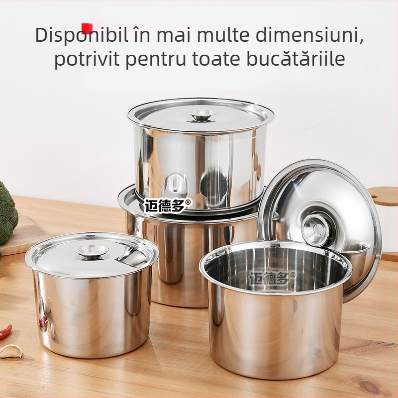 Recipient din oțel inoxidabil pentru condimente cu capac – vas de ulei pentru bucătării casnice și comerciale, stil minimalist modern, logo inclus, toate într-unul