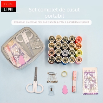 Set portabil de cusut în cutie – trusă multifuncțională cu ace