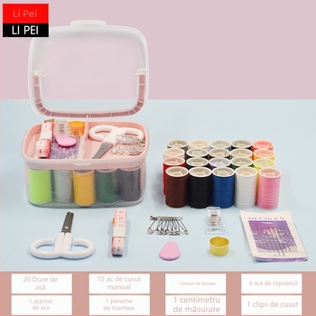 Set portabil de cusut în cutie – trusă multifuncțională cu ace