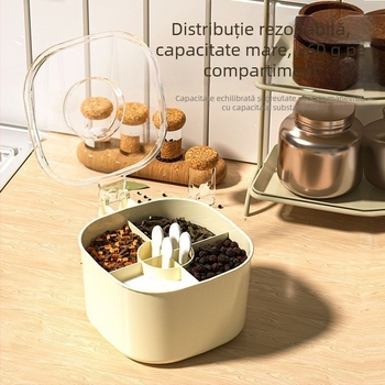 Set de cutii pentru condimente din plastic cu capac — depozitare pentru condimente solide, logo personalizabil, organizator de bucătărie premium în stil chinezesc