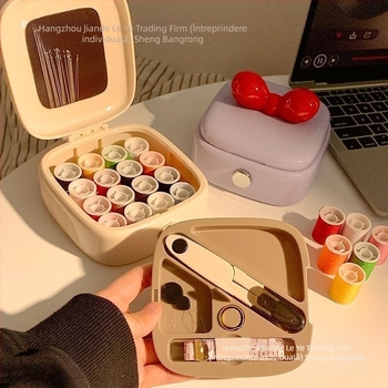 Set cutie de cusut cu unelte pentru cusut manual, portabil, pentru uz casnic, ideal pentru cămine studențești