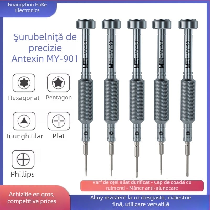 Ant Xin set de 17 șurubelnițe de precizie, oțel S2 pentru unelte, magnetice, neizolate, pentru repararea telefoanelor mobile