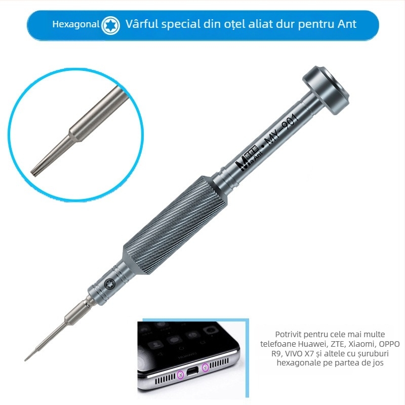 Ant Xin set de 17 șurubelnițe de precizie, oțel S2 pentru unelte, magnetice, neizolate, pentru repararea telefoanelor mobile