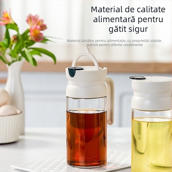 Sticlă de ulei din sticlă cu capac care se deschide automat — pentru ulei și condimente, stil modern minimalist, Joman