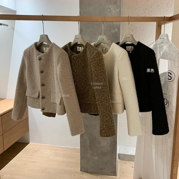 Cardigan top, tricot din lână, stil coreean, croială lejeră, material îngroșat