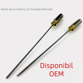 Șurubelniță pentru mașini de cusut, magnetizată, oțel crom-vanadiu CR-V, mâner PVC, cap plat și cruce