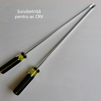 Șurubelniță pentru mașini de cusut, magnetizată, oțel crom-vanadiu CR-V, mâner PVC, cap plat și cruce