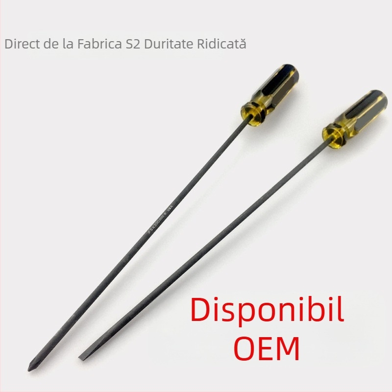 Șurubelniță pentru mașini de cusut, magnetizată, oțel crom-vanadiu CR-V, mâner PVC, cap plat și cruce