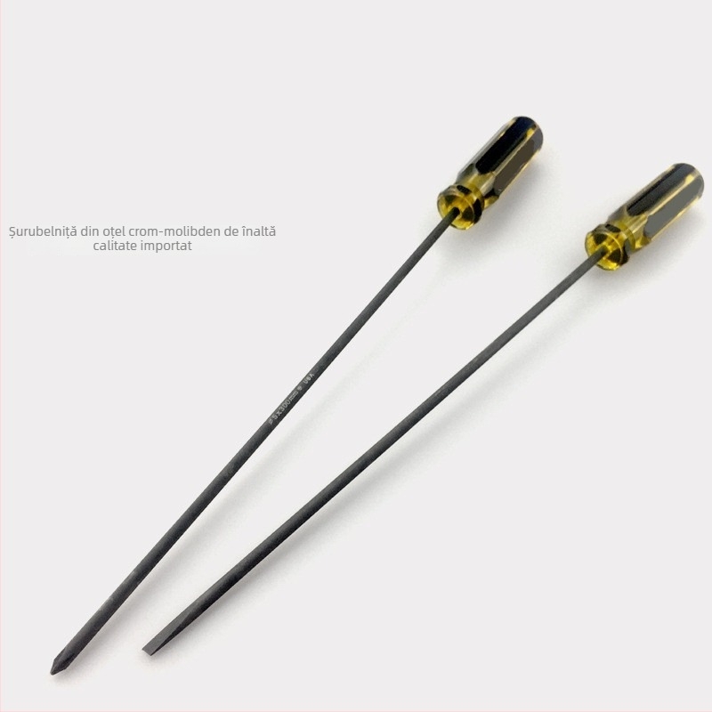 Șurubelniță pentru mașini de cusut, magnetizată, oțel crom-vanadiu CR-V, mâner PVC, cap plat și cruce