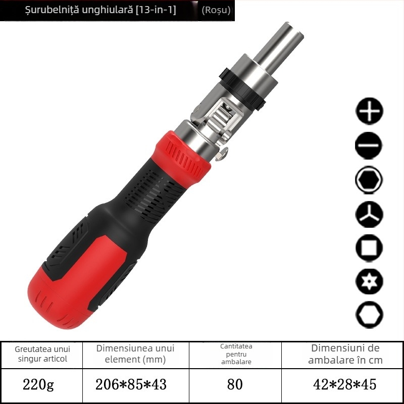 Set de șurubelnițe 77 în 1, cu capete telescopice și mecanism fix, magnetice și izolate, din oțel crom-vanadiu