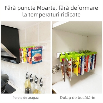 Raft de bucătărie montat pe perete pentru condimente, multifuncțional și mobil, din plastic, design trapezoidal