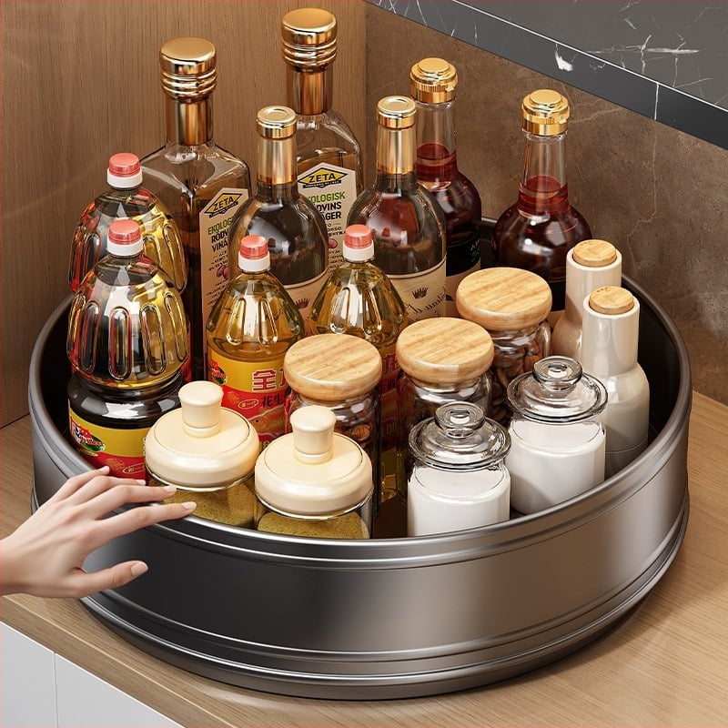 Raft rotativ pentru condimente de bucătărie — cutie de condimente multifuncțională și raft de depozitare