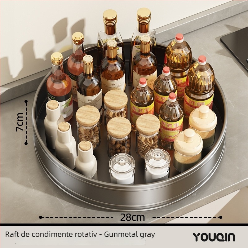 Raft rotativ pentru condimente de bucătărie — cutie de condimente multifuncțională și raft de depozitare