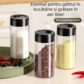 Sticluță de condimente din plastic — pentru condimente solide, design modern minimalist, lansat în 2024