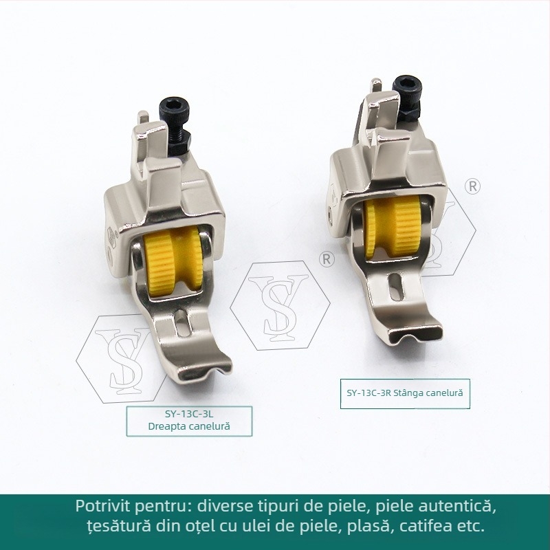 Shuyu Sewing — Picior de presiune pentru mașina de cusut, din oțel solid, cu role pentru încorporarea sforii și canelură