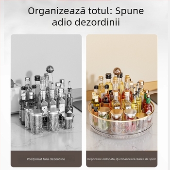 Suport rotativ pentru condimente, din plastic, stil nordic, multifuncțional, fără montaj