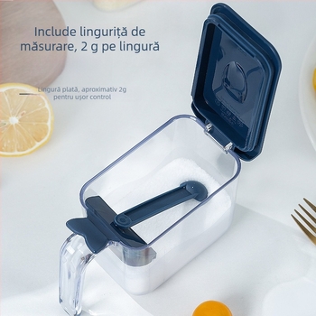 Shizhou borcan etanș la umiditate pentru condimente cu mâner | recipient plastic pentru bucătărie pentru condimente solide | stil modern minimalist