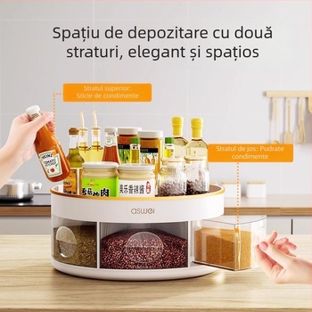 Raft rotativ pentru condimente și organizator de bucătărie – multifuncțional din plastic