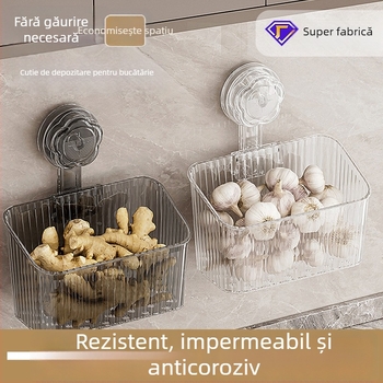 Raft de perete pentru condimente cu ceapă, ghimbir și usturoi – fără găuri, PET, origine Chaozhou, lansare în 2025