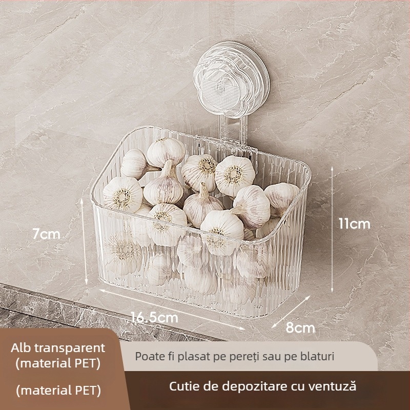 Raft de perete pentru condimente cu ceapă, ghimbir și usturoi – fără găuri, PET, origine Chaozhou, lansare în 2025