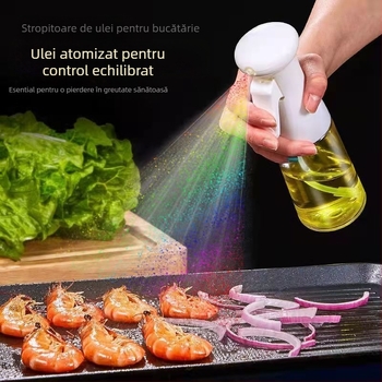 Sticluță de spray pentru ulei din plastic, cu pulverizare prin atomizare, pentru ulei de măsline și uleiuri alimentare, lansare în 2025