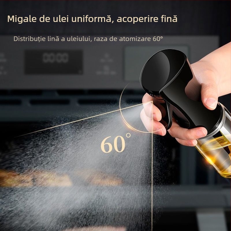 Sticluță de spray pentru ulei din plastic, cu pulverizare prin atomizare, pentru ulei de măsline și uleiuri alimentare, lansare în 2025