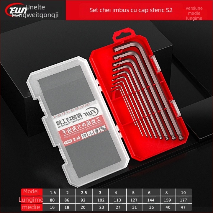Set chei hexagonale interne, oțel crom-vanadiu Cr_V