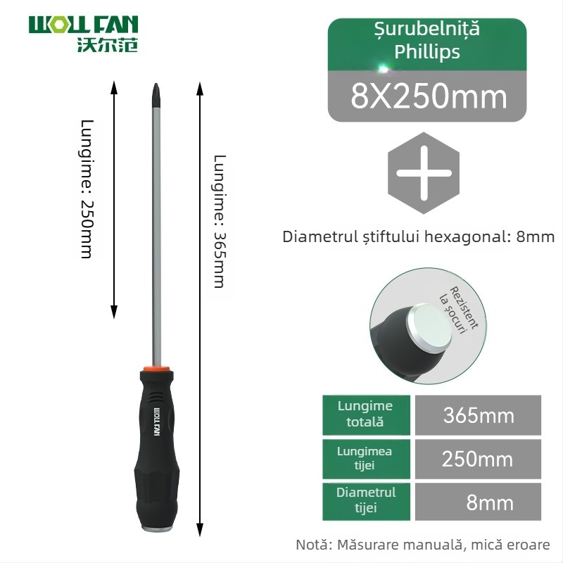 Set șurubelnițe Phillips și șurubelnițe cu cap plat – Calitate industrială, magnetic, izolat, oțel Cr-V crom-vanadiu, mâner cu acoperire adezivă