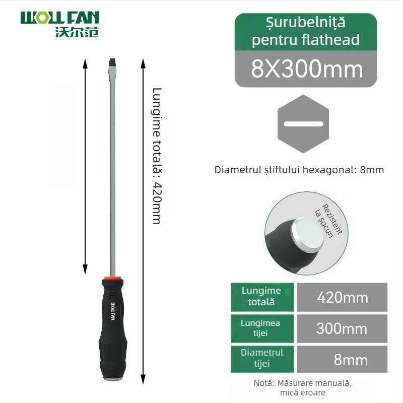 Set șurubelnițe Phillips și șurubelnițe cu cap plat – Calitate industrială, magnetic, izolat, oțel Cr-V crom-vanadiu, mâner cu acoperire adezivă