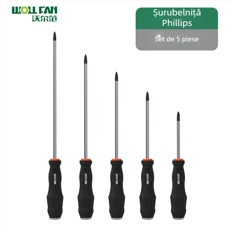 Set șurubelnițe Phillips și șurubelnițe cu cap plat – Calitate industrială, magnetic, izolat, oțel Cr-V crom-vanadiu, mâner cu acoperire adezivă