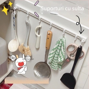 Raft de stocare a pungilor de condimente, clips de sigilare, montaj pe perete, fără găuri, din plastic