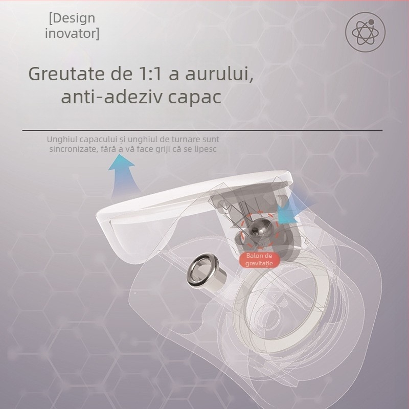 Sticlă de ulei gravitațională, cu deschidere și închidere automate, din sticlă, pentru ulei și oțet, stil modern minimalist